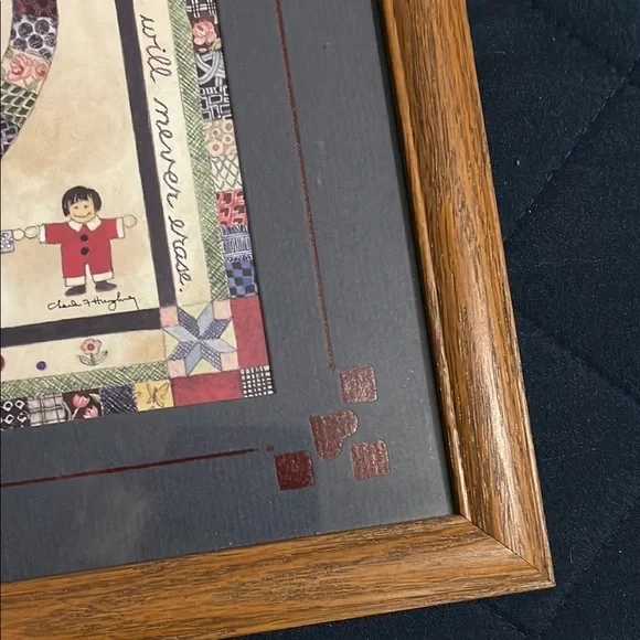 Patchwork Heart and Children Framed Art - Picture 7 of 8